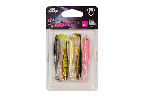 Fox Rage Ultra UV Mixed Colour Lure Packs Slick Shad 9cm / 3.5" UV mixed colour pack x 5pcs