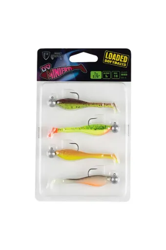 Fox Rage Ultra UV Mini Fry Loaded Lure Pack Mini Fry x 4 Mixed UV Colour Pack LOADED 5g 1/0 head