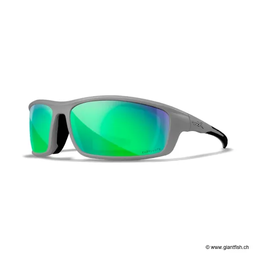 LUNETTES GRID CAPTIVATE POLARIZED GREEN MIRROR / MATTE COOL GREY FRAME (CCGRD07